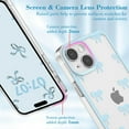 thumbnail image 3 of Case for iPhone 15/plus/pro/pro max, Clear Cute Ribbon Bowknot Pattern Aesthetic Transparent Phone Case Raised Camera Protection Stylish Slim Soft Durable TPU Protective Cover for Women Girls, 3 of 9