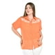 thumbnail image 5 of Blusa con trasparencias y bordado Roman Fashion /Tallas Extras, 8039 (Naranja) naranja 40, 5 of 6