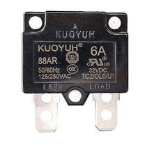 Genuine KUOYUH USA 3-9 Amps 88AR Series Automatic-Reset Thermal Circuit Breaker (1-Pack) (6A)