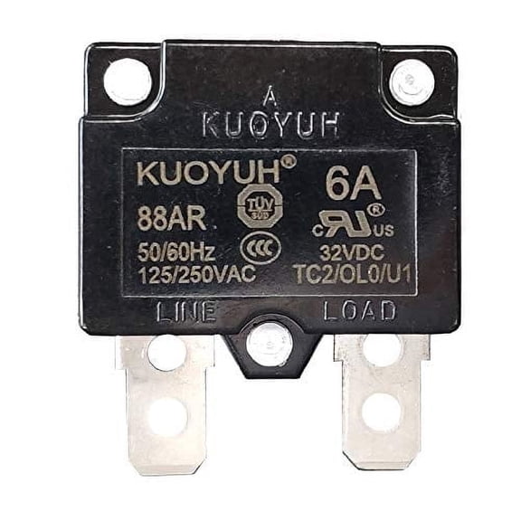 Genuine KUOYUH USA 3-9 Amps 88AR Series Automatic-Reset Thermal Circuit Breaker (1-Pack) (6A)
