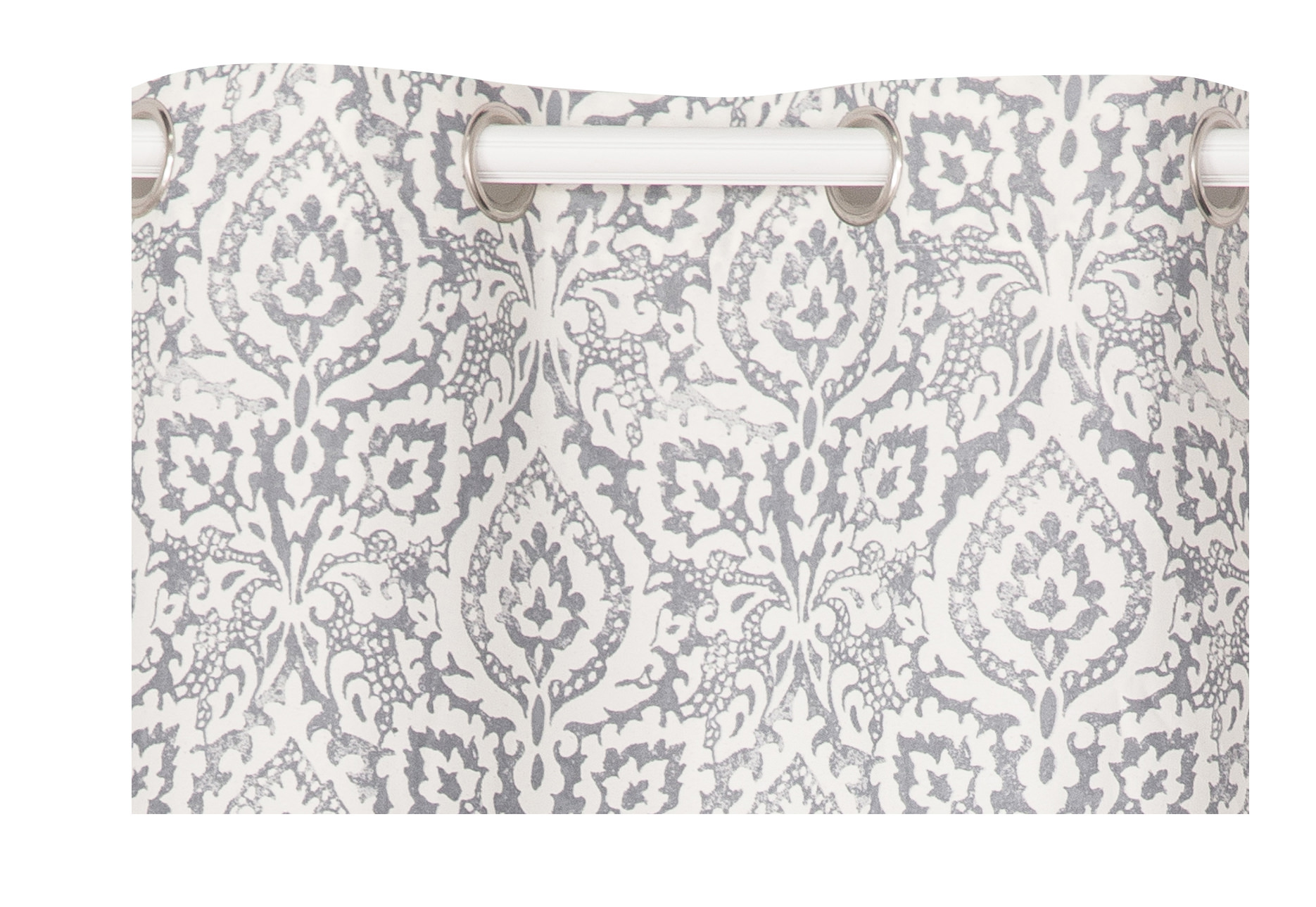 Mainstays Damask Window Curtain Panel Pair, 60" x 84", Gray