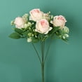 thumbnail image 4 of wtgtog Simulated Rose Bouquet with Small Handlebars, silk cloth home decoration flowers, includes dahlias hydrangea foliage, ideal for wedding party home garden decoration, realistic design, 4 of 6