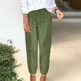 thumbnail image 2 of Yuzhih Women's Cotton Linen Pants Baggy Tapered Trousers with Pockets Elastic Waisted Cinch Bottom Lounge Pants, 2 of 5