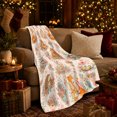 thumbnail image 3 of Whimsical Parent-family Woodland Animal Forest Scene, Peaceful Woodland Scene, Warm Flannel Blanket for Cabin and Lodge, Wildlife Lovers Housewarming Gift, Artistic Home Decor, 3 of 9