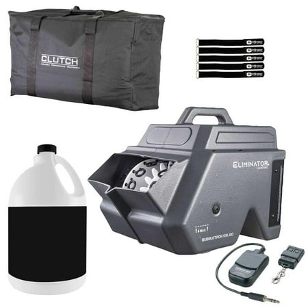 Eliminator Lighting BUBBLETRON EXL GO Battery-Powered Portable High Output Bubble Machine with Fluid & Bag Package