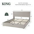 thumbnail image 6 of Amolife King Size Lift Up Storage Bed Frame With Upholstered Wingback Headboard, Hydraulic Support, No Box Spring Needed, Beige, 6 of 11