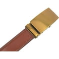 thumbnail image 4 of Marshal Men's Genuine Leather Ratchet Dress Belt With Automatic Buckle Tan Buckle2, 46", 4 of 9