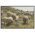 thumbnail image 2 of PixonSign Framed Wall Art Farmer's Sheep Grazing in Long Grass Antique Vintage Botanical Nature Landscape Artwork Oil Paintings Modern Scenery Canvas Prints Colorful for Rooms - 24"x36" White, 2 of 5