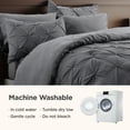 thumbnail image 3 of U by Bedsure Dark Grey Full Comforter Sets - 7 Pieces Pintuck Bed in A Bag with Comforters, Sheets, Pillowcases & Shams, 3 of 7