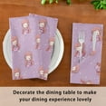 thumbnail image 6 of 6 Pack 20'' x20" Satin Table Napkins Dinner Napkins for wedding Party Decoration events Cartoon Mermaid Pattern, 6 of 6