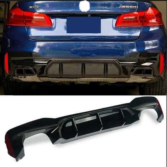 NINTE Rear Diffuser for 2017-2022 BMW G30 G31 G38 5 Series M Sport Gloss Black