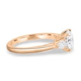 thumbnail image 4 of ESTE ORIGIN 2.1ctw Round Moissanite Pear Accent Trilogy Engagement Ring with Pear in 14K Rose Gold for Women – US 6., 4 of 7