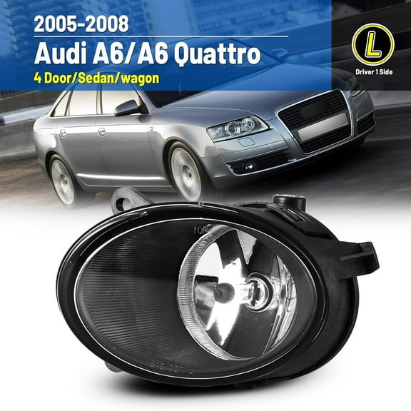 For 2005-2008 Audi A6/A6 Quattro 4 Door/Sedan/wagon Fog Light Left Driver Side Replace Bumper Lamp Clear 1PCS
