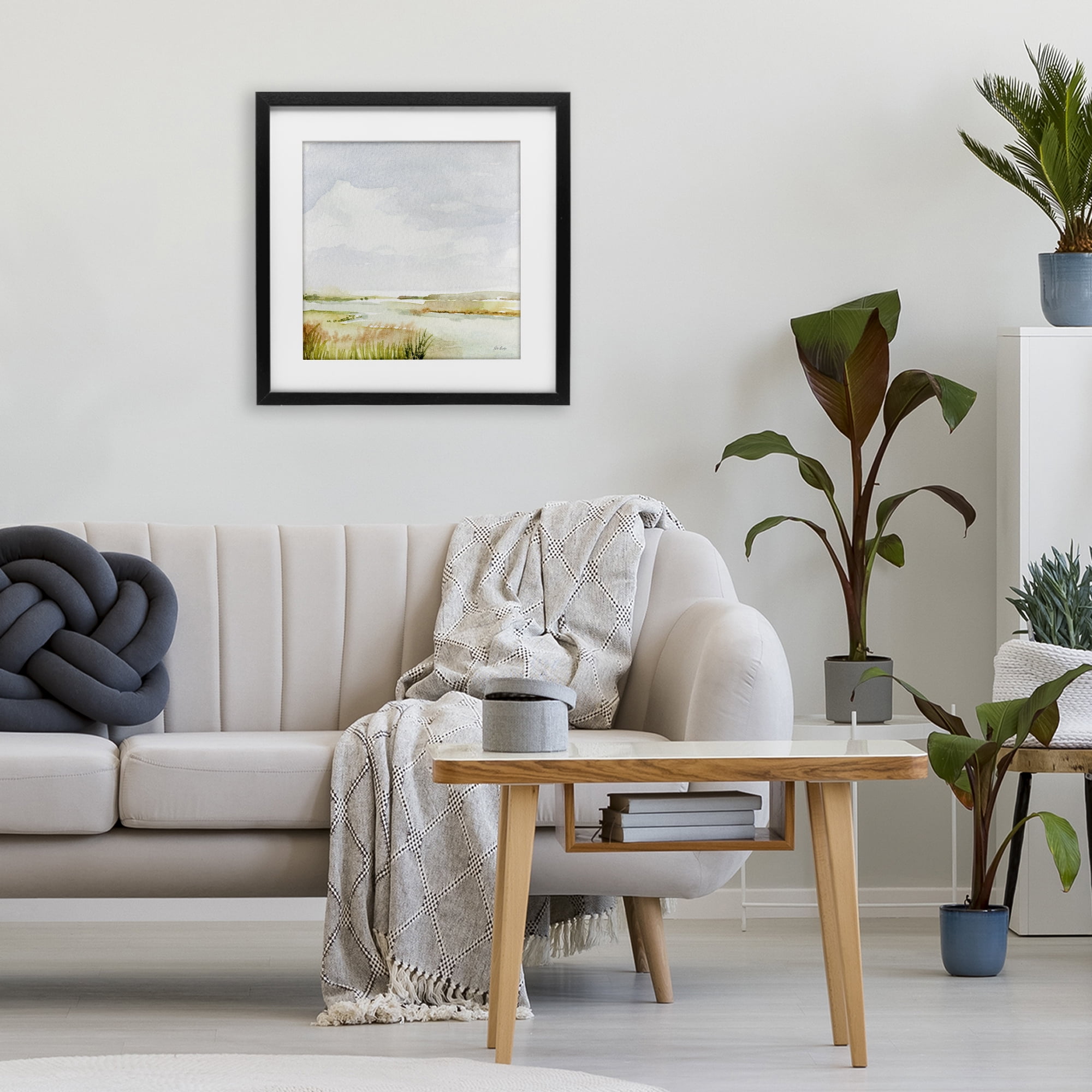 Stupell Industries Delicate Marsh Painting Black Framed Print Under Glass, design by Patti Bishop