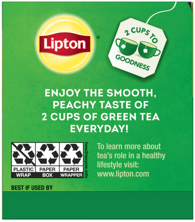 Lipton Best of Three Green Tea Flavors containing Lemon, peach and Signature Green tea with Hint of Jasmine Bundle of 3