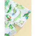 thumbnail image 6 of Toddler Baby Boy Swimsuit UPF 50+ Rash Guard Shark Print Top+Swim Trunks +Hat 3Pcs Set Sun Protection Bathing Suit Swimwear, 6 of 7