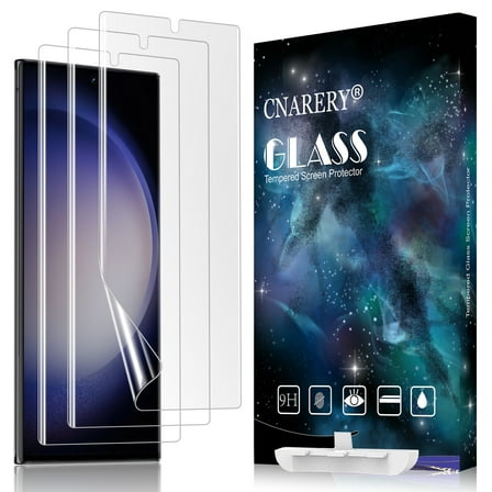 [3 Pack] Cnarery Screen Protector for Galaxy S23 Ultra, [Flexible TPU Film] [Not Glass] [Fingerprints Sensor Compatible] [Case Friendly] Screen Protector for Samsung Galaxy S23 Ultra