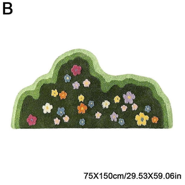 Moss Rug 3D Stereo Irregular Forest Grass Flower Moss Rug for Living Room 26s
