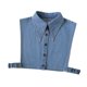 thumbnail image 4 of Cuello falso desmontable elegante traje profesional mitad superior mitad camisa blusa Azul, 4 of 8