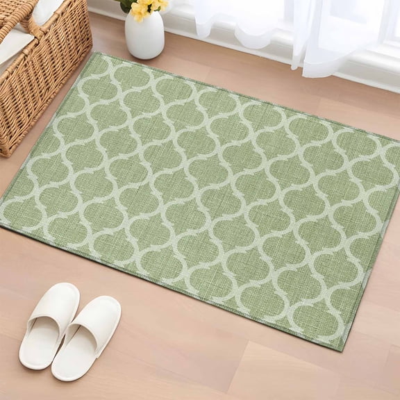 Bathroom Rugs 2x3 Ft, Green Vintage Non Slip Area Rugs for Kitchen Bedroom Entryway, Abstract Art Retro Washable Carpet Runner Rug Floor Mats for Bedroom Home Decor