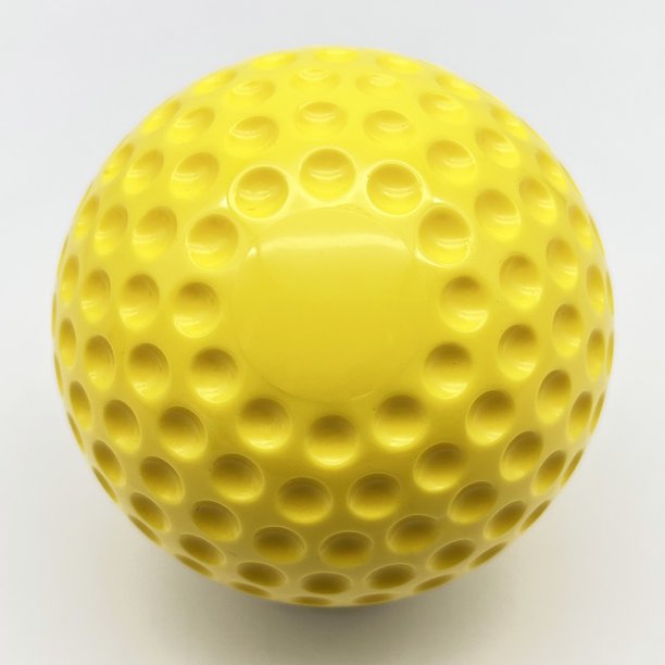 Pelota de béisbol cóncava de PU para práctica de juego a máquina de 9 pulgadas de color amarillo fluorescente