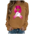 thumbnail image 2 of Jsaierl Chandails en Molleton Cancer du Sein Femmes Sensibilisation au Cancer Hauts T-Shirts Graphiques Léopard Manches Longues Col Rond Pull Cadeaux Inspirants pour Survivante du Cancer, 2 of 5