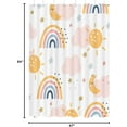 thumbnail image 3 of Boho Rainbow Shower Curtain for Kids Bathroom, Cute Colorful Sun Teen Girls Fabric Shower Curtains Set, Pastel Restroom Decor Accessories with Hooks 72X72 Inch, 3 of 3