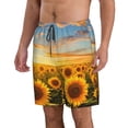 thumbnail image 2 of Logiee Beautiful Golden Sunflower Field Print Mens Swim Trunks Quick Dry Board Shorts,Breathable Hawaii Beach Shorts Swimwear Bathing Suits-Small, 2 of 6