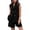 *Black, variant on VBVC Women's Sleeveless Blazer 2 Piece Shorts Set, Double Breasted Vest and Matching Suit Outfit with Pockets,Army Green,S-2XL