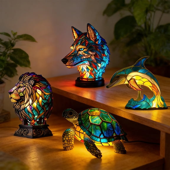 syligr Animal Night Light with USB and Color Changing LED Assorted Animal Designs USB-Powered Operation for Bedroom Bedside Ambiance Tabletop Decor Mood Lamp Personalized Gift for Men, Lion