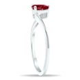 thumbnail image 3 of SZUL Women's Solitaire Ruby Wave Ring in 10K White Gold, 3 of 5