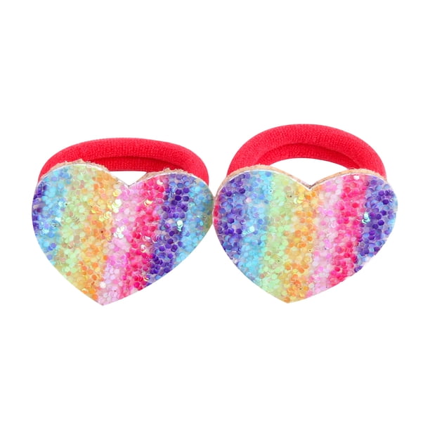 Fiudx Juego de Accesorios para El Cabello, Bandas Elásticas para Toalla de Alta Elasticidad, Coleteros de Goma con Lentejuelas Degradadas, Cómodas Diademas Elásticas, para Uso Escolar, Hogar y Oficin