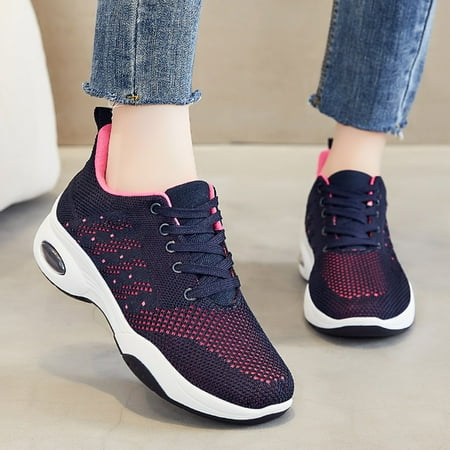 

Cathalem Women s Breathable Mesh Casual Sneaker Fashion Autumn Women Sports Shoes Flat Lightweight Flat Sneaker Boots for Women Blue 8