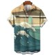 thumbnail image 3 of Camisetas con gráficos de olas del océano para hombres, ropa de surf 3D, camisas hawaianas de playa, camisetas de manga corta Y2K, ropa vintage, blusa con solapa, 3 of 5