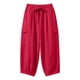 thumbnail image 4 of Pantalones de Lino Mujeres Color Sólido Cintura Elástica Pantalones de Ropa de Trabajo Casual Longitud Del Tobillo Verano, 4 of 8