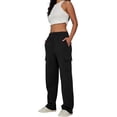 thumbnail image 4 of Womens Cargo Sweatpants Wide Leg Baggy Fleece High Waisted Sweats Pants Athletic Trousers with Pockets 2023, 4 of 11