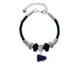 thumbnail image 2 of Delight Jewelry Silvertone Small Purple Megaphone Coach Celtic Knot Leather Bead Bracelet, 7"+2" Extender, 2 of 4