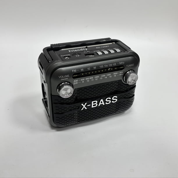 Portable Radio, 3W Output /AM/SW1-6/USB/TF/BT Playback, 800mAh, 2-4H Playback Time, Multi- Household Flashlight Radio for Indoor and Outdoor Use RX-125BT