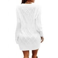 thumbnail image 3 of Long Sleeve Female Casual Knit Sweater Dress Mini Pullover Dress, 3 of 5