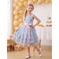 thumbnail image 7 of IBTOM CASTLE Flower Girl Dress Lace Embroidery Birthday Party Wedding Dresses Kids Formal Bridesmaid Tulle Dresses Princess Pageant Floral Gown Blue, 7 of 7