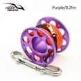 thumbnail image 1 of Keep Diving Spool Reel Portable Solid Color Polyester Rope Reels Freediving Fishing Underwater Accessories with Double End Hook Purple 15m, 1 of 8