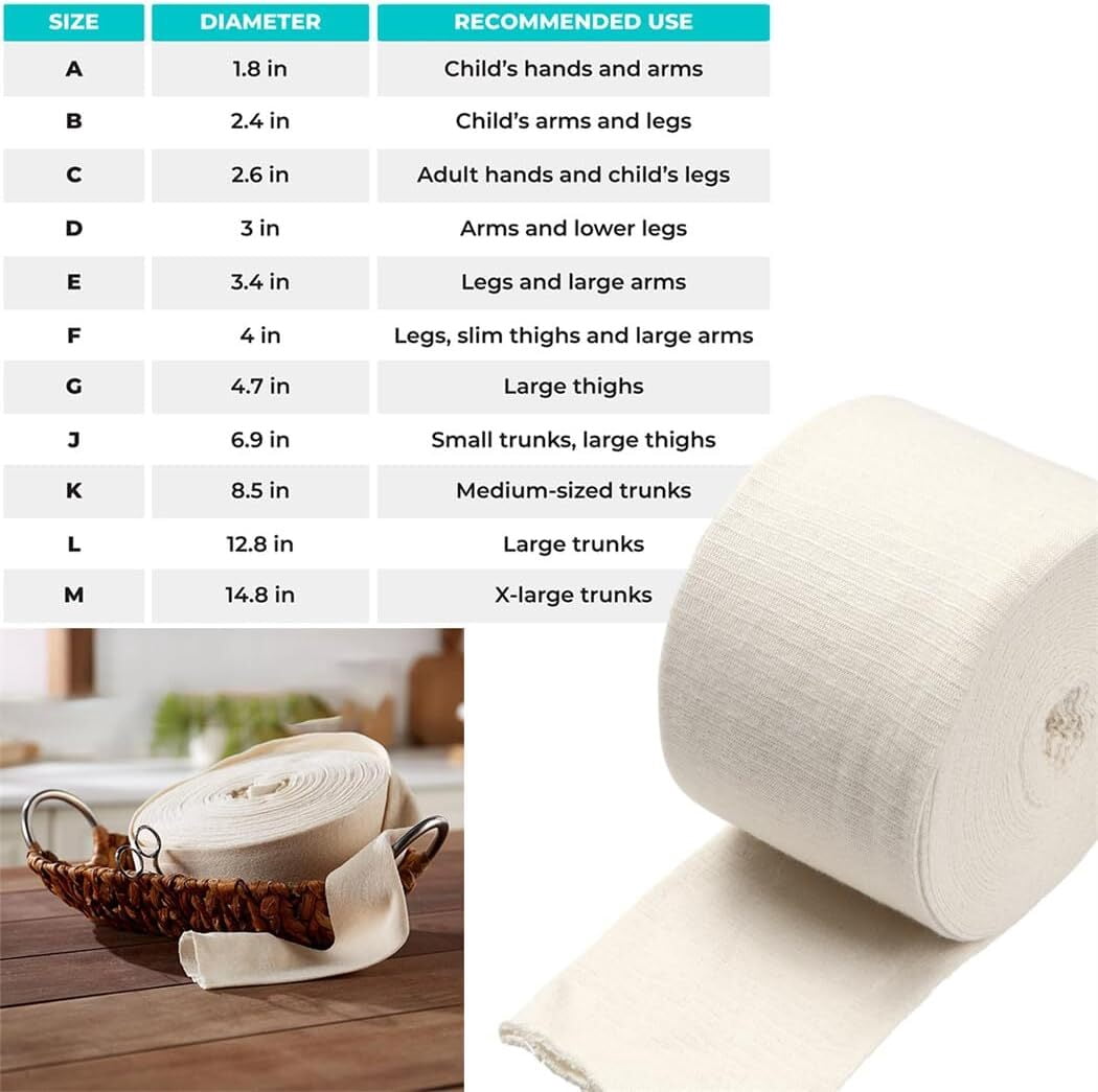 3 inch Cotton Stockinette Tubular Bandage 5.5 Yard Comfortable Arm Stockinette Tubing Reusable Elastic Bandage Sleeve for Ankles and Elbows,Arms, Legs