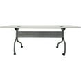 thumbnail image 4 of Lorell White Laminate Flip Top Training Table - For - Table TopWhite Top - Silver Base - 4 Legs - 23.60" Table Top Length x 72" Table Top Width - 29.50" Height - Assembly Required - 1 Each, 4 of 7