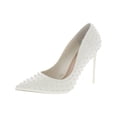 thumbnail image 1 of Steve Madden Womens Vala Studded Pointed Toe Dress Heels Ivory 8.5 Medium (B,M), 1 of 3