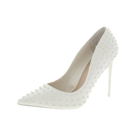 Steve Madden Womens Vala Studded Pointed Toe Dress Heels Ivory 8.5 Medium (B,M)
