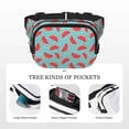thumbnail image 5 of Fuzoiu Watermelon Print Unisex Square Double Layer Waist Bag,Crossbody Fanny Pack Travel Workout Accessory, 5 of 9