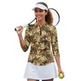 thumbnail image 2 of HUIACONG Comfortable Women's Golf Shirt with Duck Camo Print, 3/4 Sleeve Pullover Made of Polyester Spandex Fabric for Sports and Outdoor Trips, 2 of 10