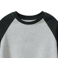 thumbnail image 3 of Ulanda Boys Long Sleeve Raglan T Shirts Kids Color Block Crewneck Casual Tops Tees 4-14 Years (Grey, 13-14 Years), 3 of 3