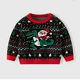 thumbnail image 5 of XEGLSBU Christmas Sweater for Boys 12-14 Dinosaur Boys Sweater Soft Knit Pullover Top Cozy Winter Wear for Kids Festive Holiday Outfit Dino Themed 1-Red Size 9-10 Years, 5 of 8