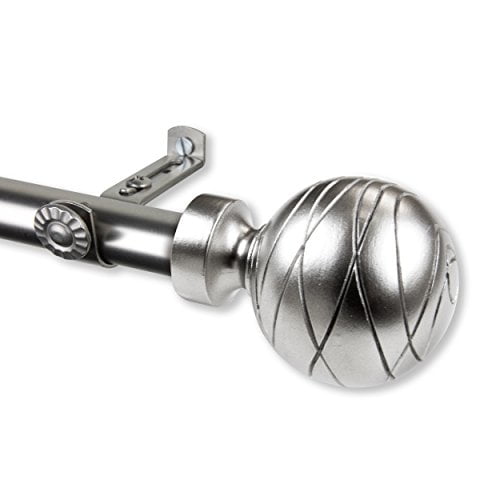 Rod Desyne Arman 3/4 inch Dia. 28-48"-Satin Nickel Single Curtain Rod Set